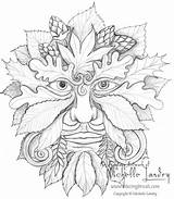 Man Green Coloring Pages Drawings Colouring Patterns Drawing Color Carving Pyrography Line Fantasy Printable Artwork Designs Wood Pattern Sketches Adult sketch template