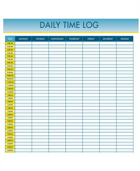 time log templates