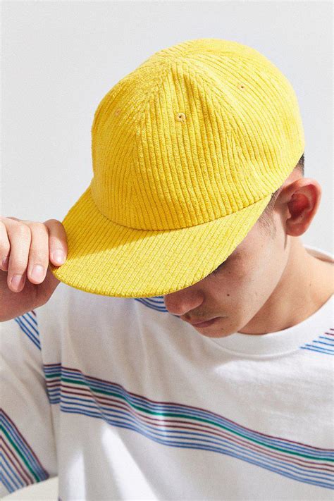 urban outfitters uo corduroy baseball hat in yellow for men lyst