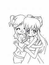 Coloring Friends Pages Friend Hug Anime Drawing Color Hugging Two Tight Printable People Getcolorings Print Getdrawings Place Template Colorings sketch template