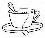 Cup Tea Clipart Drawing Clip Teacups Vector Cartoon Tee Stock Teacup Bag Illustrations Illustration Outline Cups Royalty Panda Plastic Filiżanki sketch template