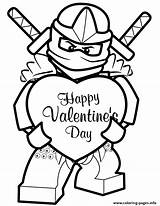 Coloring Valentines Ninja Happy Pages Ninjago Printable sketch template