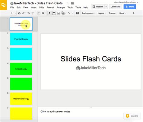 flashcard template google