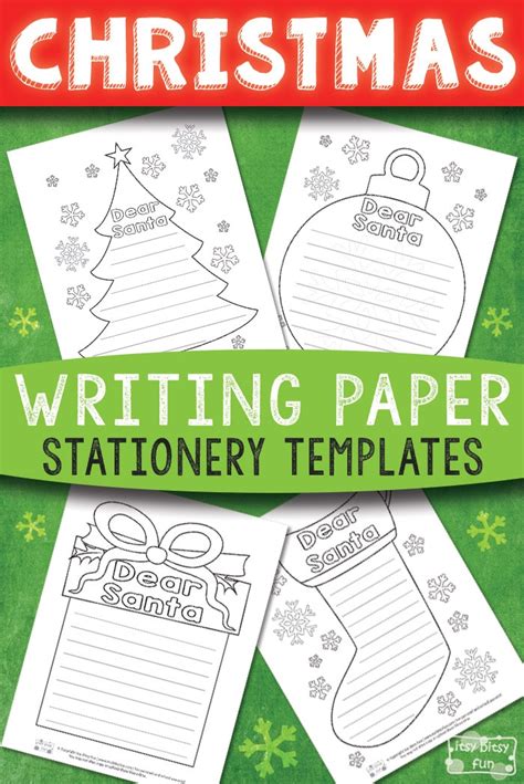 printable christmas writing stationery papers itsy bitsy fun
