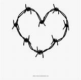 Barbwire Heart Barbed Wire Coloring Kindpng sketch template