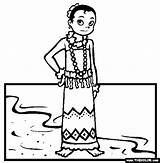 Coloring Samoa Pages Ethnic Wear Thecolor sketch template