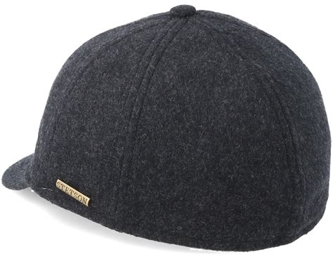 baseball cap wool dark grey fitted stetson caps hatstoreworldcom