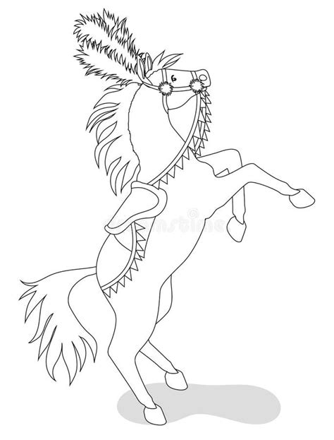 circus horse  coloring book stock vector illustration  event