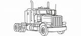 Coloring Semi Truck Pages Trucks Big Printable Easy Kenworth Kids Simple W900 Rig Print Color Cool Colouring Para Colorear Book sketch template