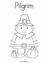 Coloring Pilgrim Boy Pages Colouring sketch template