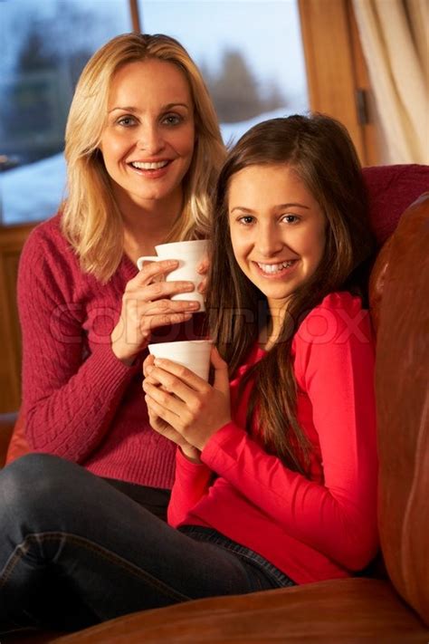 portrait of mother and daughter stock image colourbox