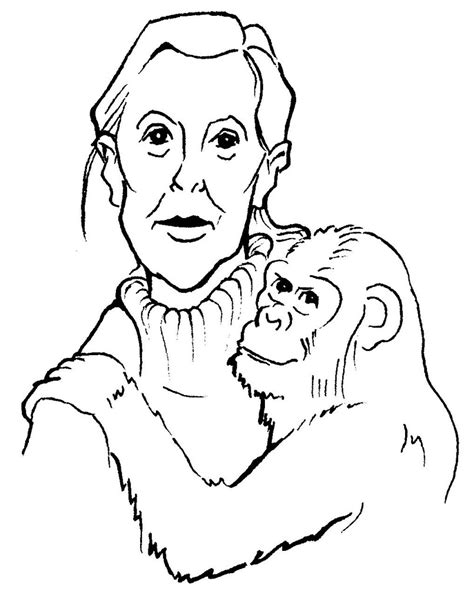 jane goodall coloring coloring pages coloring pages