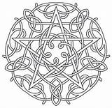 Coloring Pentagram Pages Celtic Pentacle Mandala Designs Book Water Patterns Earth Air Symbols Wiccan Fire Print Shadows Colouring Embroidery Keltiske sketch template