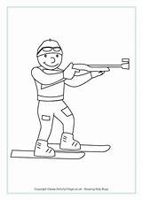 Biathlon Colouring Winter Olympic Pages Coloring Olympics Sports Games Village Activity Explore Title Tracing Finger sketch template