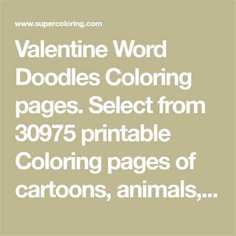 valentine word doodles coloring pages select   printable