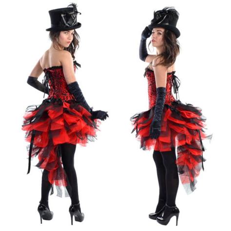 black red designer burlesque dress  costume outfit burlesque dress