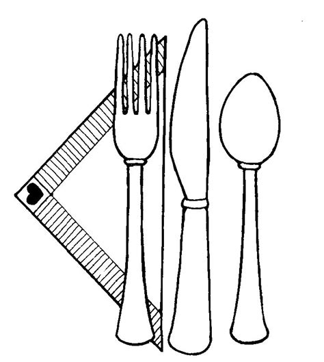 utensils clip art black  white sketch coloring page clip art