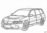 Mitsubishi Lancer Coloring Drawing Evolution Pages Sketch Eclipse Wagon Car Gt Printable Super 350z Nissan Minivan Pencil Kids Color Main sketch template