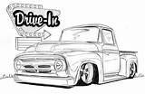 Ford Truck Drawings Drawing Car Coloring Pages Lowrider Cool Trucks 1956 Custom Cars Old Outlines Nathan Miller Draw Adult Artwanted sketch template