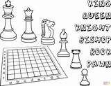 Chess Coloring Pieces Ajedrez Para Colorear Dibujo Pages Drawing Board Printable Color Piezas Kids Sheet Clipart Games Ingles sketch template