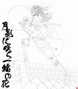 Ninja Girl Anime Coloring Pages Template Deviantart sketch template