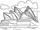 Coloring Pages Opera House Sydney Landmarks Australia Famous Oscar Landmark Drawing Tower Sidney Around Collection Drawings Outline Eiffel Historical Color sketch template