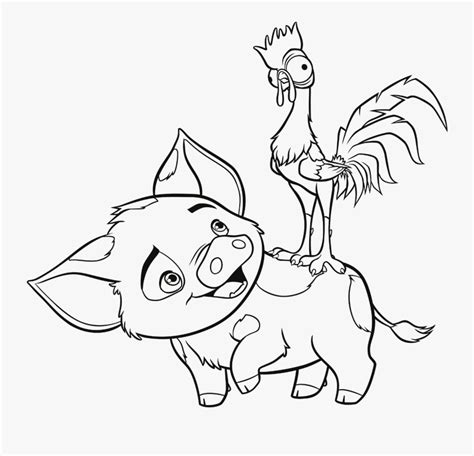 moana pig coloring page coloring pages