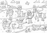 Park Coloring Cartoon Pet Child Preview Vector Play sketch template