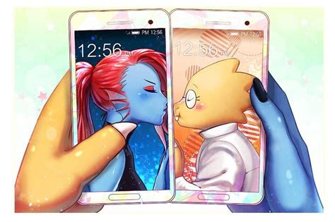undertale undyne and alphys with their pictures as their