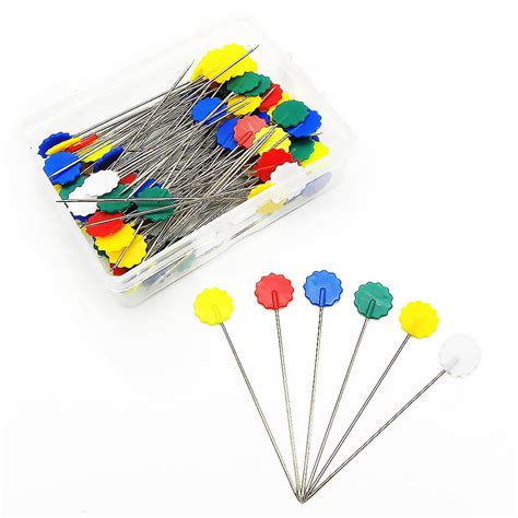 homeholiday pcs plastic flat head pins straight quilting pins mixed color diy sewing needles