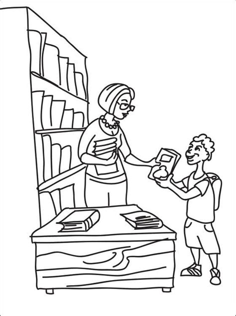 librarian  boy coloring page  printable coloring pages  kids