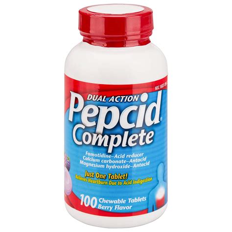 pepcid complete dual action acid reducer  antacid berry flavored
