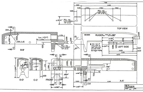 ruger   receiver blueprint arcom