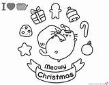 Pusheen Coloring Christmas Pages Printable Color Print Kids Adults Bettercoloring sketch template