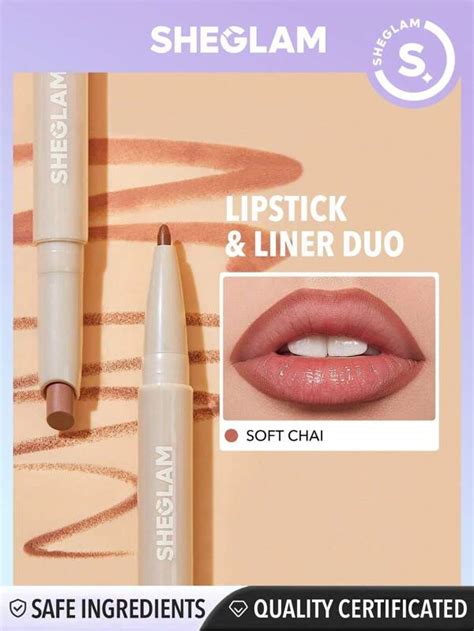 sheglam glam  lipstick liner duo soft chai    matte dual ended