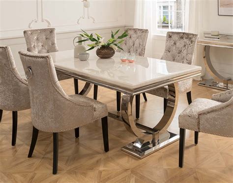 arianna cream marble cm dining table furniture world