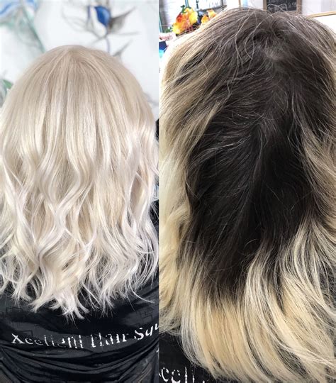 Before And After Hair Photo Platinum Blonde Before After