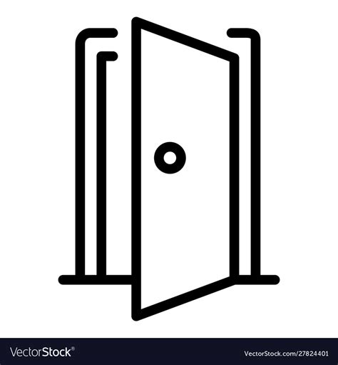 open door house icon outline style royalty  vector image