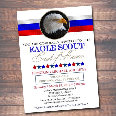 eagle scout court  honor invitation boy scout invitation diy invit