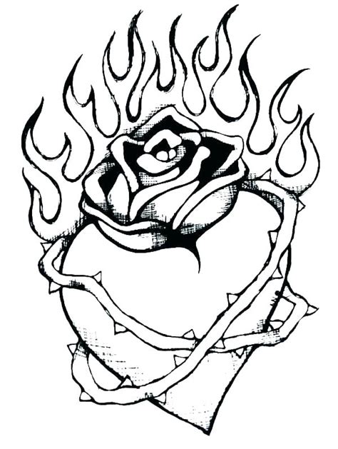 rose  skulls  hearts coloring pages coloring pages