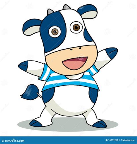blauwe koe stock illustratie illustration  dier pictogram