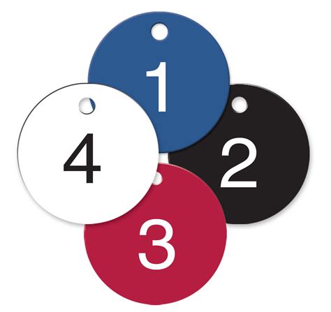 numbered plastic tags circle naptags