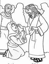 Jesus Heals Heilt Miracles Flujo Sangre Fluxo Sangue Jezusa Cuda Enferma Femme Sana Calms Bibel Kinder Demon Touched Colorir Jesús sketch template
