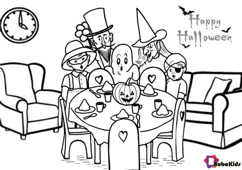 halloween party  printable coloring pages bubakidscom