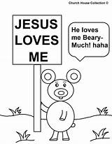 Jesus Coloring Loves Much Beary sketch template