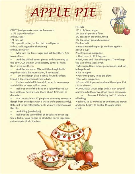 Step By Step Printable Step By Step Apple Pie Recipe The Thought Of