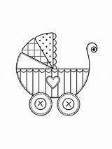 Coloring Baby Stroller Pages Printable sketch template