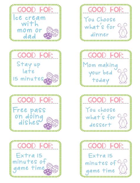 printable easter egg coupons  moms