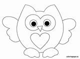 Owl Coloring Pages Heart Kids Cute Colouring Coloringpage Clip Eu Owls Animal Templates Patterns Template Drawing Felt Printable Choose Board sketch template