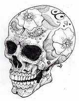 Skull Coloring Pages Sugar Tattoo Tattoos Dead Mandala Drawing Scull Visit Drawings Book sketch template